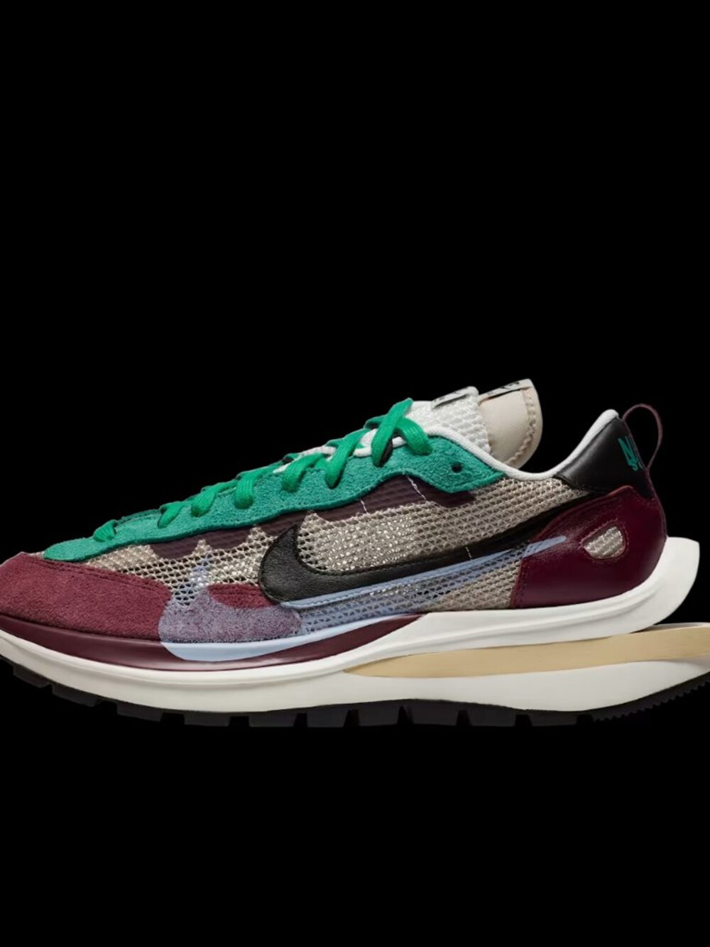 NIKE X SACAI VAPOR WAFFLE VILLAIN RED STRING BLACK SZ 12 DD3035-200 Exc. Cond.